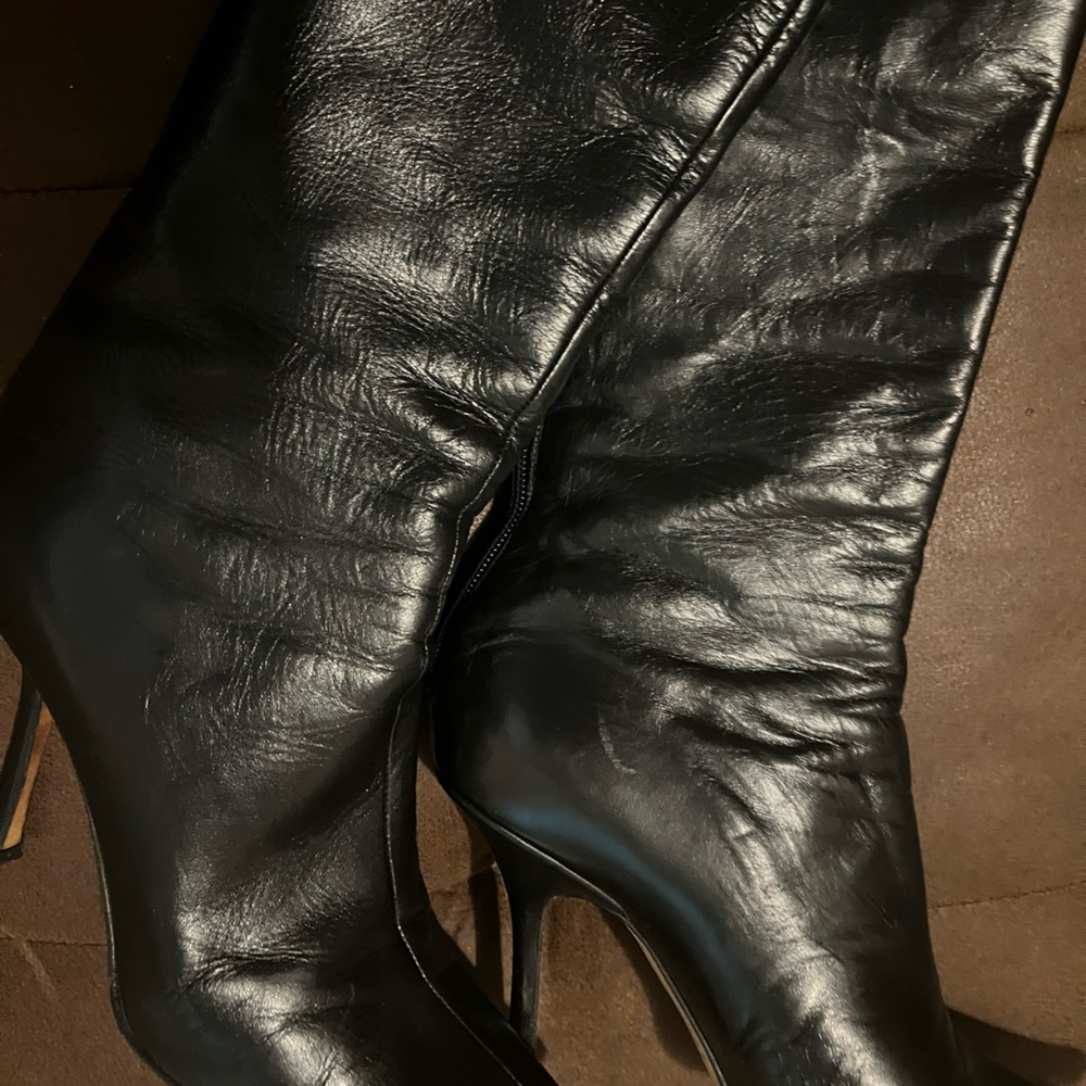 Jimmy Choo Black Leather Heeled Boots